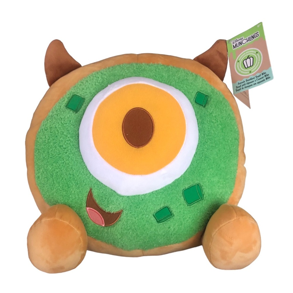 NWT Mike Wazowski Avocado Breakfast Bagel Disney Munchlings Plush 13.5 inches